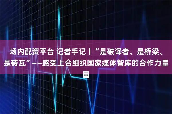 场内配资平台 记者手记｜“是破译者、是桥梁、是砖瓦”——感受上合组织国家媒体智库的合作力量